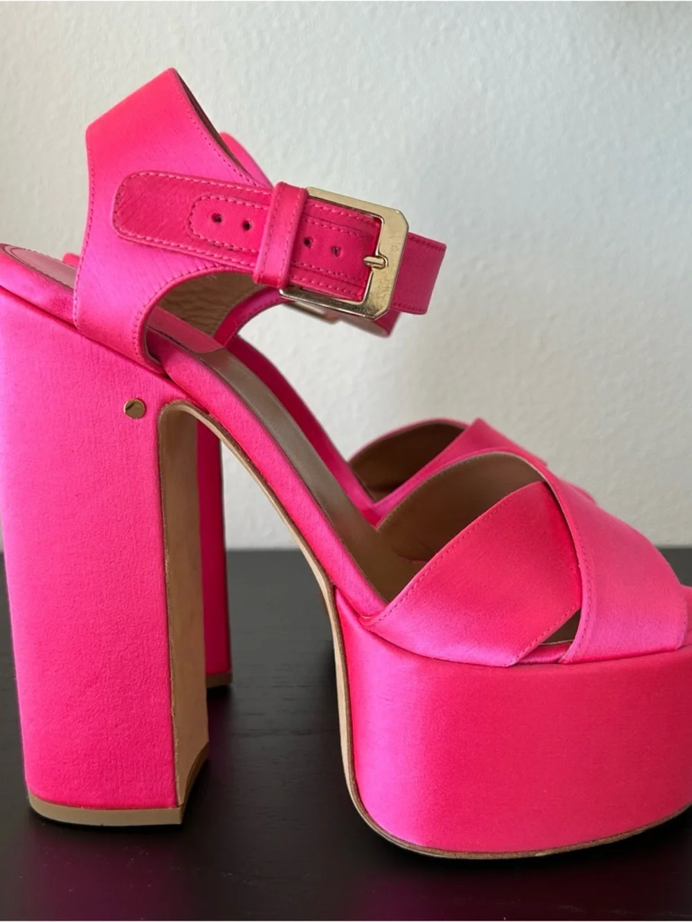 Laurence Dacade x LoveShackFancy Platform Sandal Pink Satin